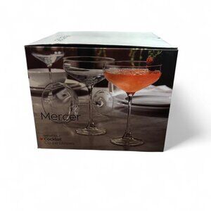 Set of 4 Mercer Cocktail Coupe Glasses | 11.46 oz Elegant Drinkware